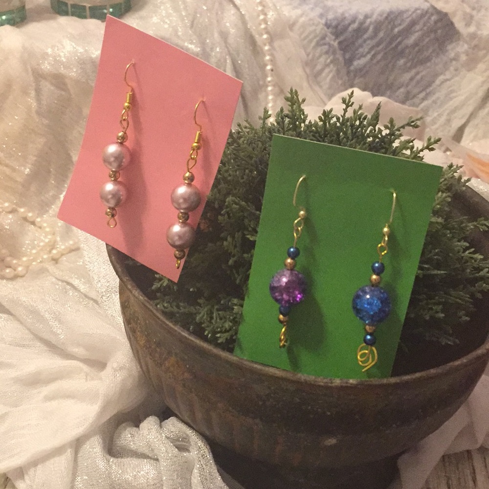 Earrings: dangling: